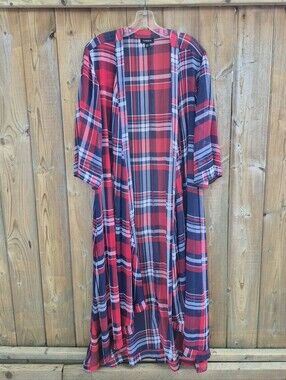 Torrid Plaid Duster / Cardigan / Swimcover